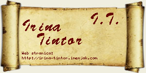 Irina Tintor vizit kartica